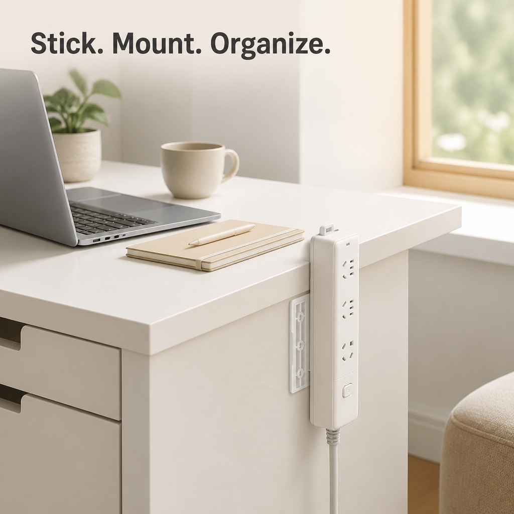 Self-Adhesive Power Strip Holder