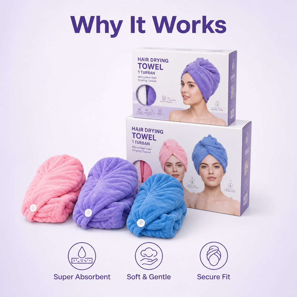 Microfiber Hair Drying Towel Turban